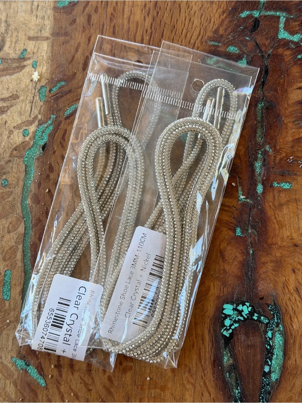 Clear Crystal Rhinestone Shoe Laces - Sparkling Silver‎